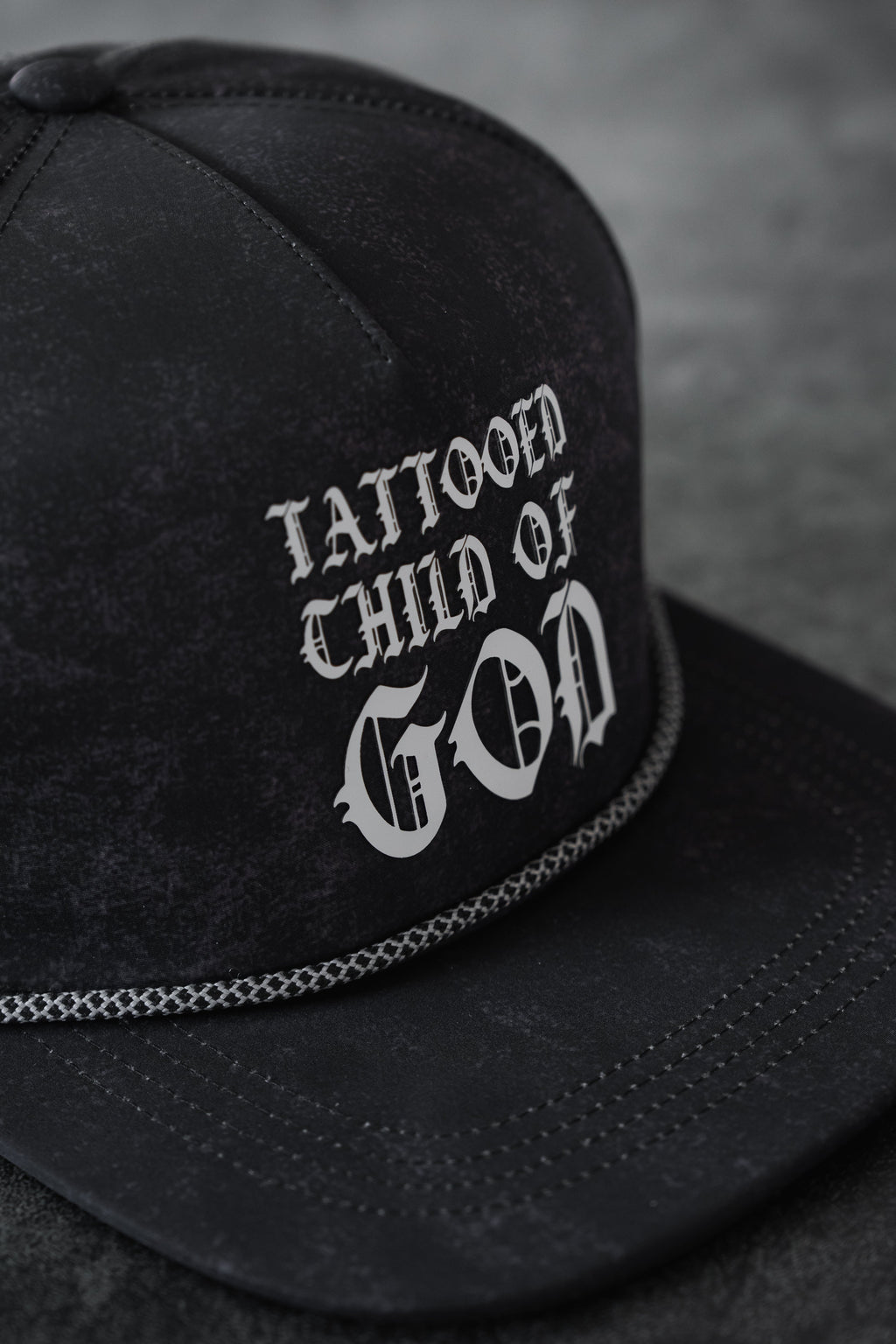 Tattooed Child of God Mineral Wash PVC Snapback