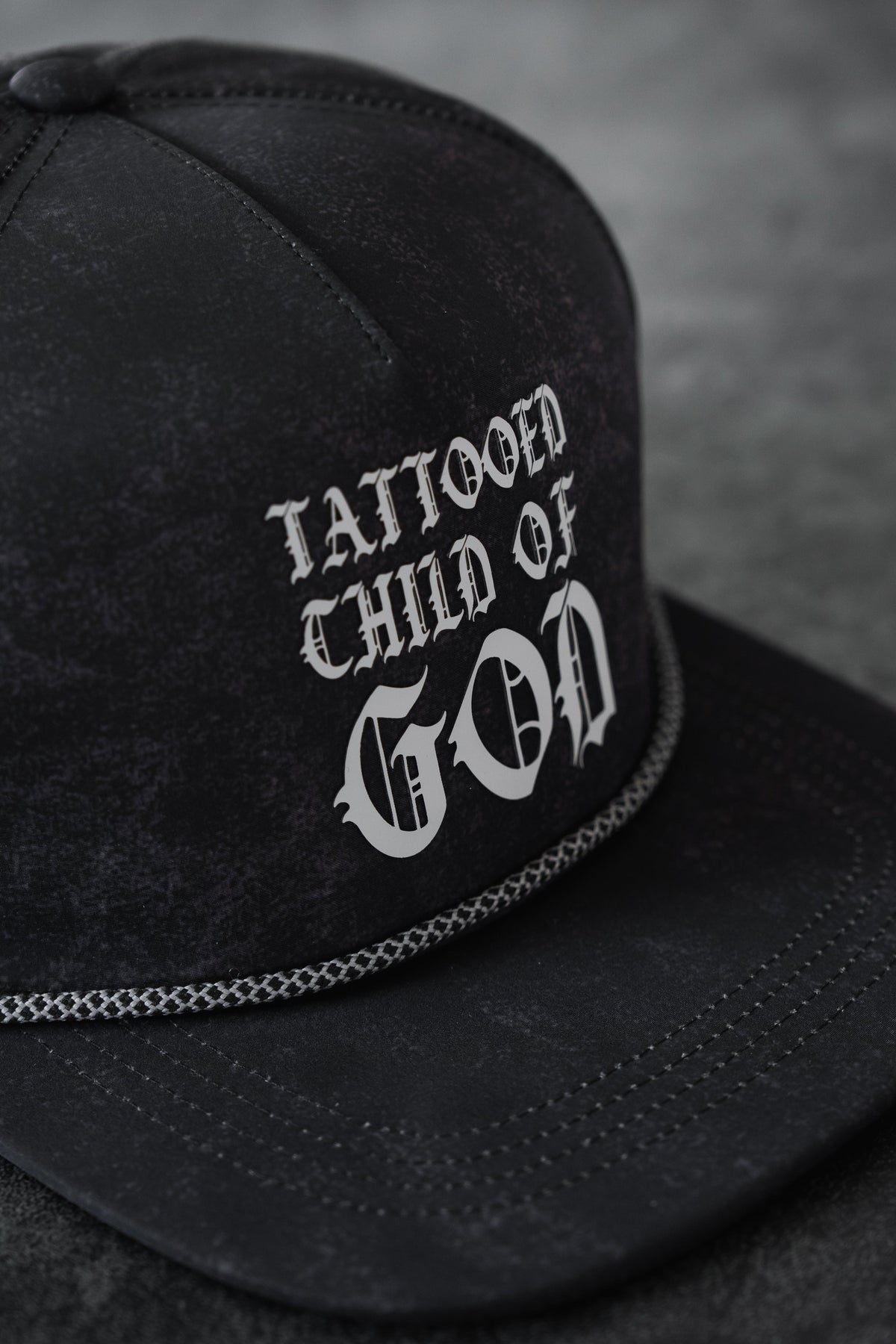 Tattooed Child of God Mineral Wash PVC Snapback