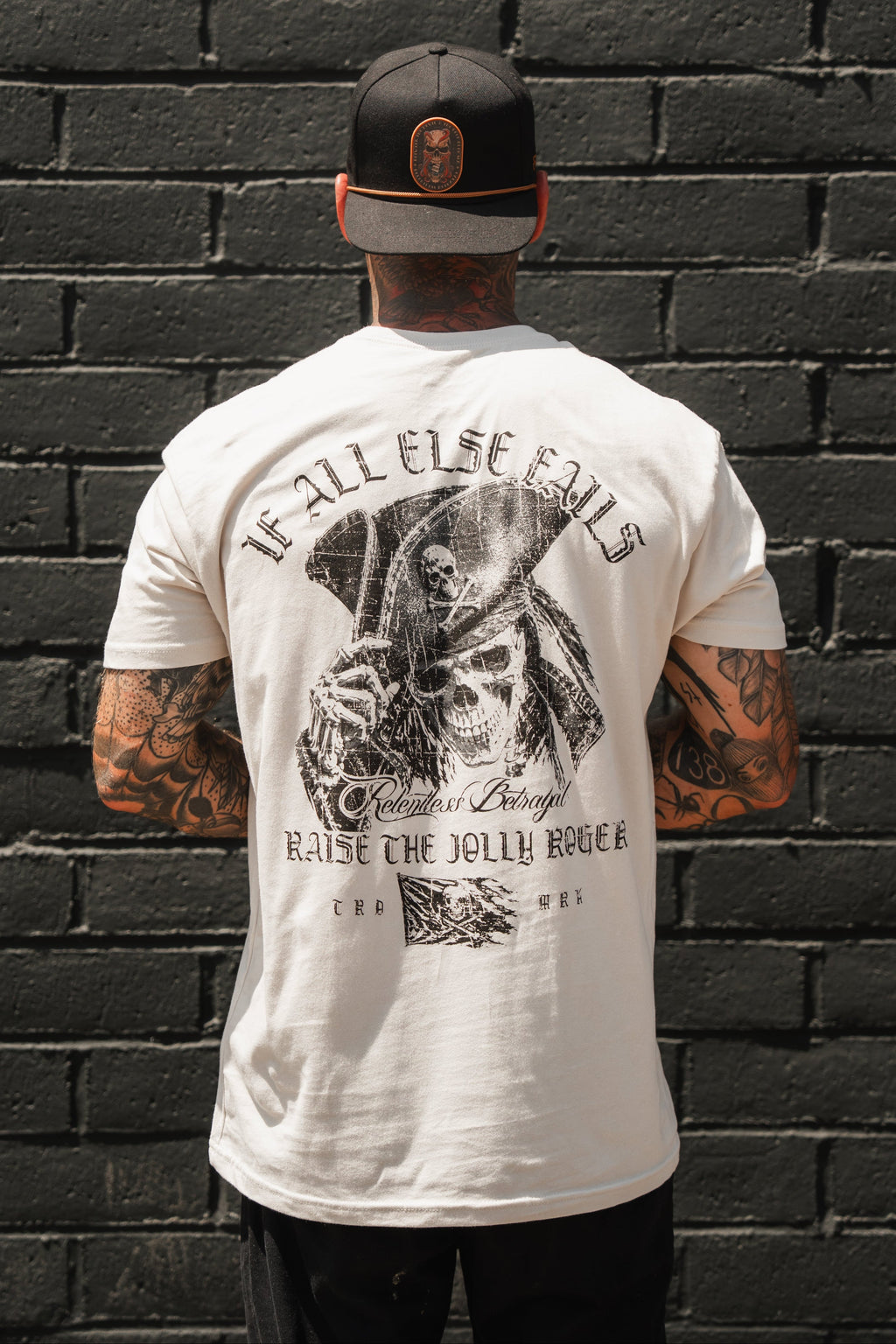 Raise the Jolly Roger Bone T-Shirt